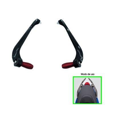 MANECILLA P/MOTO ALUMINIO CARBON ROJO 2 PCS HH11-3
