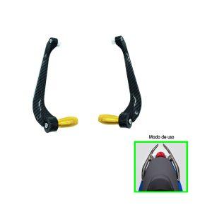 MANECILLA P/MOTO ALUMINIO CARBON DORADO 2 PCS HH11-3