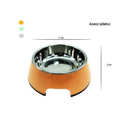 PLATO ALTO P/MASCOTA  ACERO/PLASTICO S DAN-11-7-7A