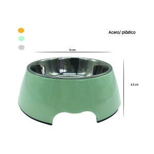 PLATO ALTO P/MASCOTA  ACERO/PLASTICO M COLORES DAN-11-7-7A