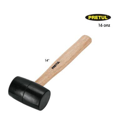 MAZO DE HULE 16 ONZAS MANGO MADERA PRETUL