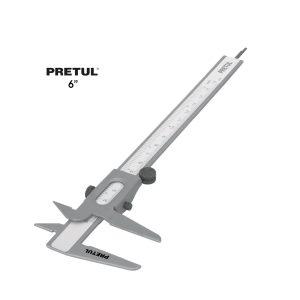 VERNIER CALIBRADOR ESCOLAR METALICO 200MM  6 PULGADAS PRETUL
