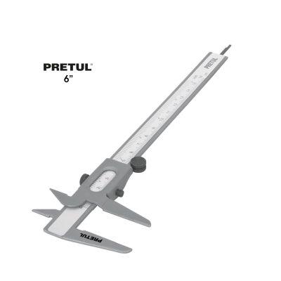 VERNIER CALIBRADOR ESCOLAR METALICO 200MM  6 PULGADAS PRETUL