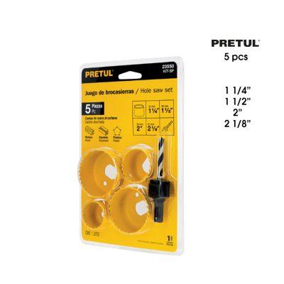 SIERRAS P/INSTALAR CERRADURAS 5 PCS PRETUL