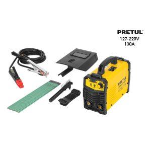 SOLDADORA INVERSORA MINI 127V/220V 130AMP PRETUL