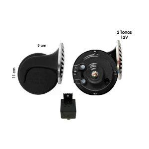 BOCINA P/CARRO CARACOL PAR 12V NEGRA