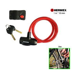 CANDADO P/BICICLETA 10MM 1 MT HERMEX