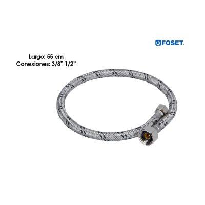 TUBO ABASTO ALUMINIO LAVAMANOS 3/8X1/2X22 PLG FLEXINOX