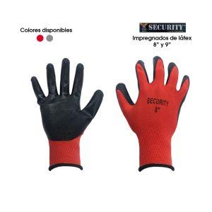 GUANTES IMPREGNADOS DE LATEX GRIS/ROJO 4-8-9