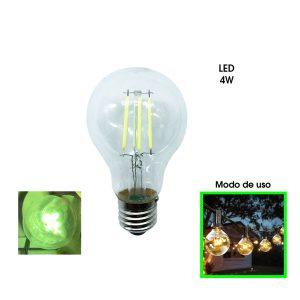 BOMBILLO LED 4 W VERDE DECORARTIVO VINTAGE 110V E27 360L