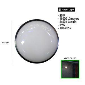 LAMPARA DE TECHO BLANCO FRIO PRUEBA DE HUMEDAD 20W