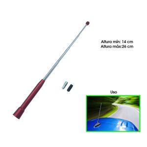 ANTENA DE REPUESTO P/CARRO ALUMINIO ROJO