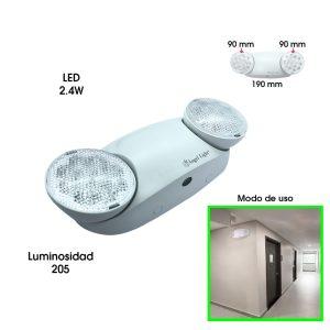 LAMPARA DE EMERGENCIA LED 110 VOLTIOS 6400K/50,000 HRS/2.4W/205L
