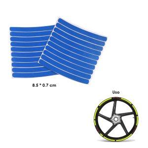 STICKER P/AROS DE MOTO AZUL 20 PCS