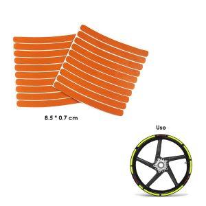 STICKER P/AROS DE MOTO NARANJA 20 PCS