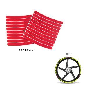 STICKER P/AROS DE MOTO ROJO 20 PCS
