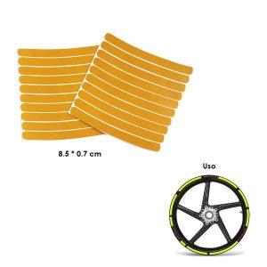 STICKER P/AROS DE MOTO AMARILLA 20 PCS