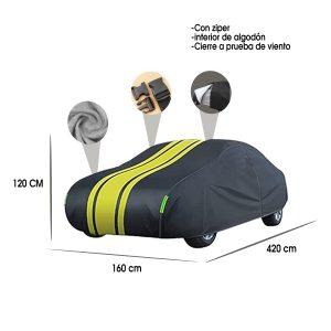 COBERTOR P/CARRO M NEGRO FIBRA ALGODON  420X160X120CM C/ZIPER