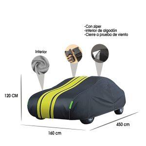 COBERTOR P/CARRO L NEGRO FIBRA ALGODON  450X160X120CM CON ZIPER