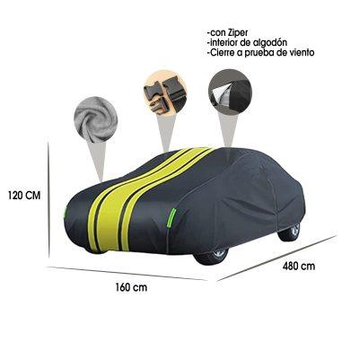 COBERTOR P/CARRO XL NEGRO FIBRA ALGODON  480X160X120CM C/ZIPER