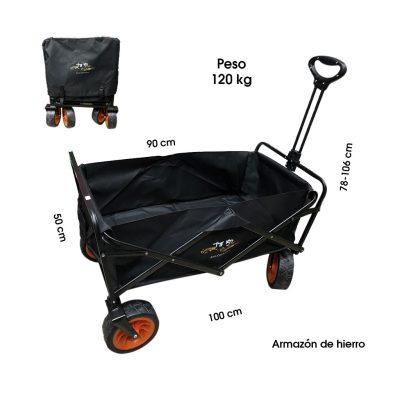 CARRETA MULTIUSOS CON  FRENO 90X50CM 120KG