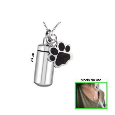 DIJE CON CADENA  PARA CENIZAS URNA CON HUELLA CROMADO CPGDWK003