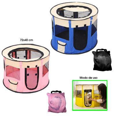CORRAL PORTATIL  P/MASCOTAS CPJY  SMALL ROSADO Y AZUL 72X40CM