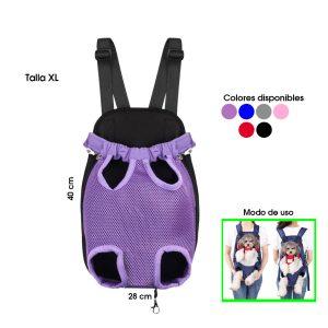 MOCHILA CANGURERA P/MASCOTA TALLA XL MESH PECHO 50 A 60CM  3.5 A 4.75 KGS
