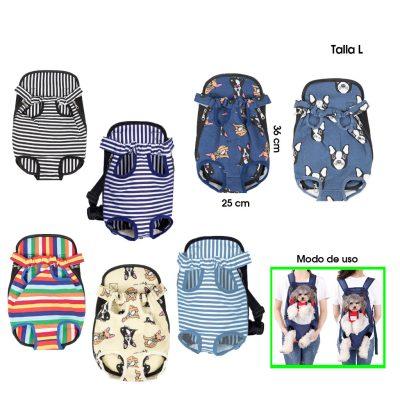 MOCHILA CANGURERA P/MASCOTA TALLA L CANVAS PECHO 40 A 50CM  2 A 3.5 KGS