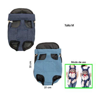 MOCHILA CANGURERA P/MASCOTA TALLA M DENIM PECHO 30 A 40CM  1.25  A 2  KGS