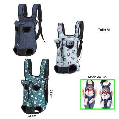 MOCHILA CANGURERA P/MASCOTA TALLA M CANVAS PECHO 30 A 40CM  1.25  A 2  KGS