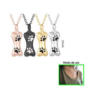 DIJE C/CADENA CORAZON HUESO COLOR PARA CENIZAS MASCOTA CPWK007
