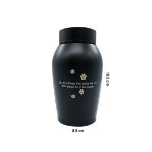 URNA  P/MASCOTAS ALUMINIO NEGRO 8.5X18.50CM CPWK014L