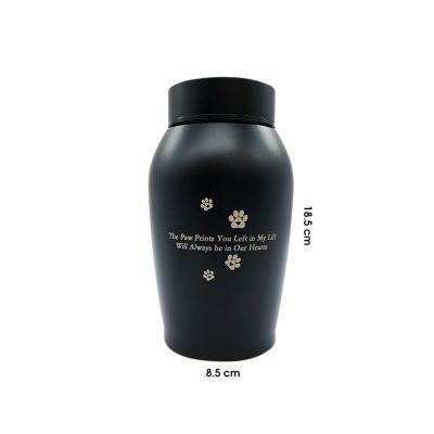 URNA  P/MASCOTAS ALUMINIO NEGRO 8.5X18.50CM CPWK014L