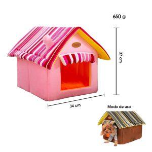 CAMA CASA P/MASCOTA ROSADA S:37X34CM  650GR CPXZYC010-PINK