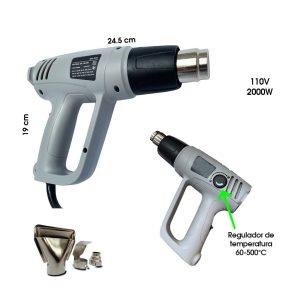 PISTOLA DE AIRE CALIENTE TEMPERATURA VARIABLE  2000 WATTS  60-500 GRADOS DM