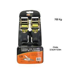 AMARRADOR C/RATCHET 2 PLG X 4.50MT 2 PCS 700KG DX-325
