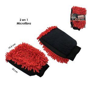 GUANTE DE MICROFIBRA 2 EN 1 EBULLIENT  ROJO 16X26CM