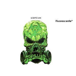 CALCOMANIA FLUORECENTE CALAVERA METALICA 9.5X6.5CM