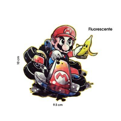 CALCOMANIA FLUORECENTE MARIO CAR 9.5X10CM