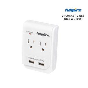 TOMACORRIENTE MULTIPLE 2 TOMA+ 2 USB/SUPRESOR