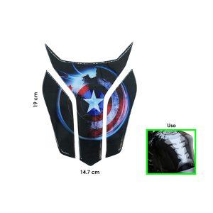 STICKER GEL P/TANQUE DE MOTO ANCHA  CAPITAN AMERICA