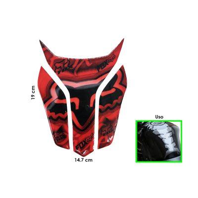 STICKER GEL P/TANQUE DE MOTO RED FOX ANCHO