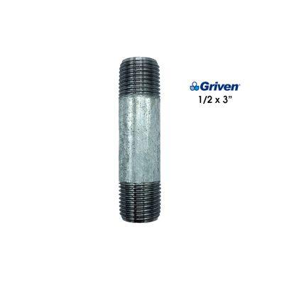 NIPLE ACERO GALVANIZADO 1/2 X 3 PULGADAS  GV-H-1-2-3