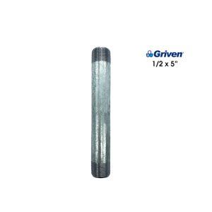 NIPLE ACERO GALVANIZADO 1/2 X 5 PULGADAS  GV-H-1-2-5