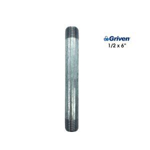 NIPLE ACERO GALVANIZADO 1/2 X 6 PULGADAS  GV-H-1-2-6