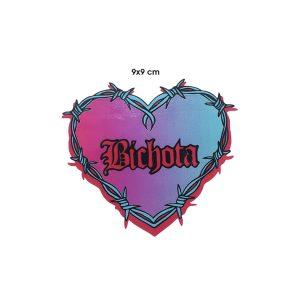 CALCOMANIA BICHOTA CORAZON ESPINAS 9X9CM
