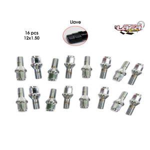TUERCAS DE SEGURIDAD CROMADAS 12X1.50MM 17PCS