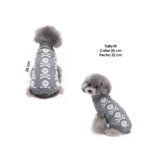 SWEATER P/PERRO GRIS C/CALAVERAS TALLA M MQ-MYD20