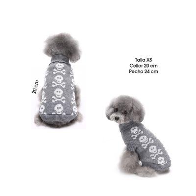 SWEATER P/PERRO GRIS C/CALAVERAS TALLA XS MQ-MYD20